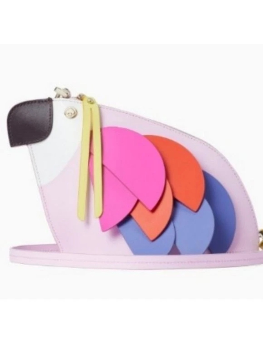 kate spade Pink Parrot Crossbody Bag with Red & Purple Feather Accents - Picture 9 of 11